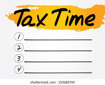 Tax Time Blank List, vector concept background