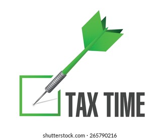 tax time check dart sign illustration design over white
