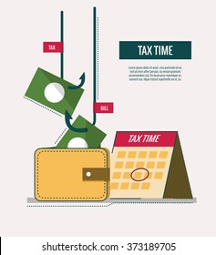 Tax time concept. website banner, template, poster, icons. flat thin line design elements. vector illustration