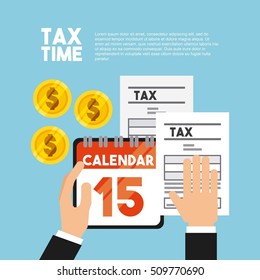 tax time flat icons vector illustration design