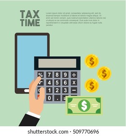 tax time flat icons vector illustration design