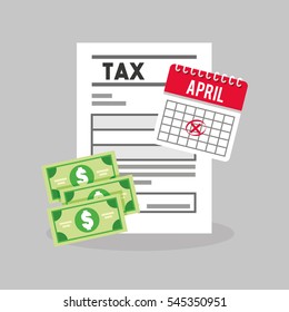 tax time flat line icons vector illustration design