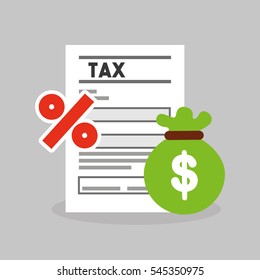 tax time flat line icons vector illustration design
