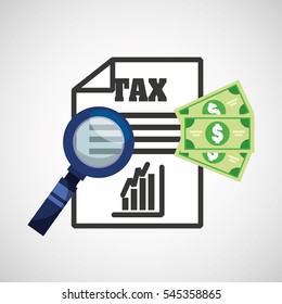 tax time flat line icons vector illustration design