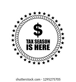 Tax time is here circle emblem.mark concept - sticker,label.seal