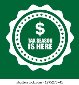 Tax time is here circle emblem.mark concept - sticker,label.seal