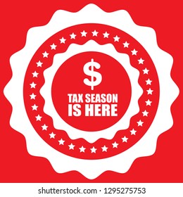 Tax time is here circle emblem.mark concept - sticker,label.seal