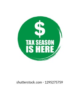 Tax time is here circle emblem.mark concept - sticker,label.seal
