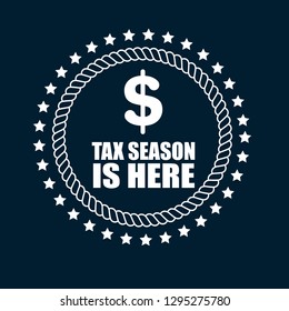 Tax time is here circle emblem.mark concept - sticker,label.seal