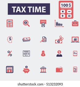 iconos de tiempo de impuestos