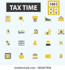 iconos de tiempo de impuestos