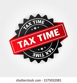 Tax Time Label Isolated Icon Vector Illustration Design.