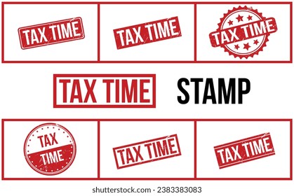 Tax Time Rubber Stamp Set Vector