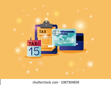 tax time set icons