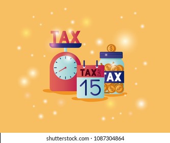 tax time set icons