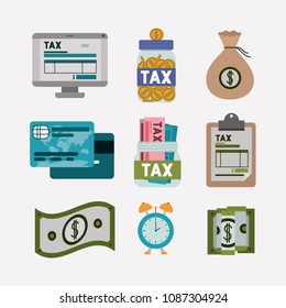 tax time set icons