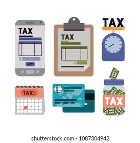 tax time set icons