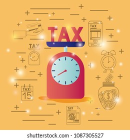 tax time set icons