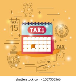 tax time set icons