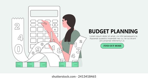 Tax time vecotr illustration. Character preparing documents for tax calculation, making income tax return and calculating business invoices. Taxation concept. Online accountant service for business.