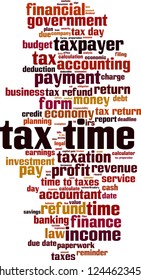 Tax time word cloud concept. Vector illustration