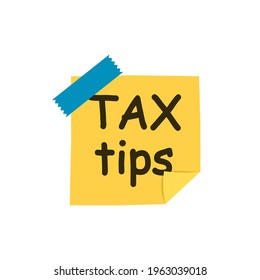 Tax tips sticky note icon. Clipart image isolated on white background. svg