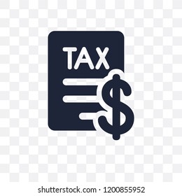 Tax transparent icon. Tax symbol design from Payment collection. Simple element vector illustration on transparent background.