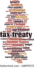 Tax Treaty Word Cloud Concept. Collage Made Of Words About Tax Treaty. Vector Illustration