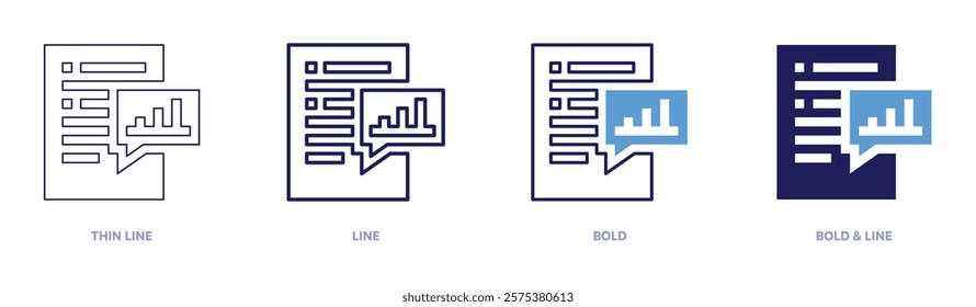 Tax trend icon in 4 different styles. Thin Line, Line, Bold, and Bold Line. Duotone style. Editable stroke.