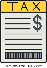 tax vector colour line icon