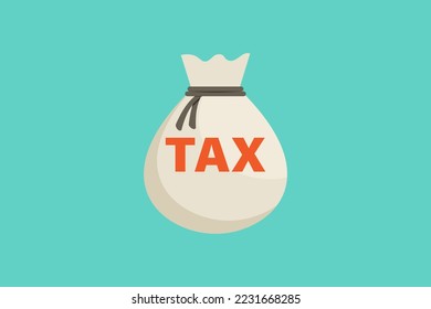 Tax vector design illustration, money bag