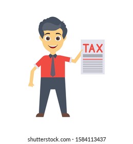 tax vector flat color icon 