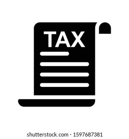 tax vector glyph flat icon 