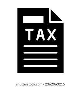 Tax Vector Glyph Icon For Personal And Commercial Use.
