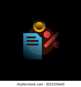 Tax. Vector icon in gradient style