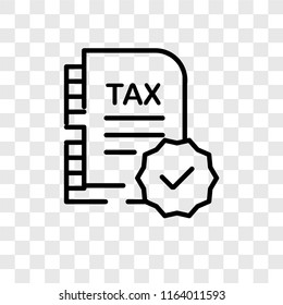 Tax vector icon isolated on transparent background, Tax logo concept