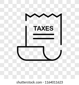 Tax vector icon isolated on transparent background, Tax logo concept