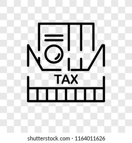 Tax vector icon isolated on transparent background, Tax logo concept