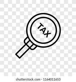 Tax vector icon isolated on transparent background, Tax logo concept