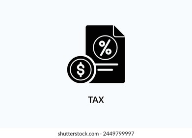 Tax vector, icon or logo sign symbol illustration