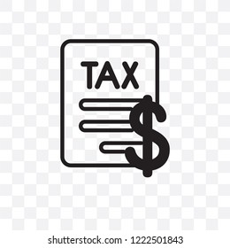 Tax vector linear icon isolated on transparent background, Tax transparency concept can be used for web and mobile