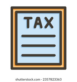 Tax Vector Thick Line Filled Colors Icon For Personal And Commercial Use.
