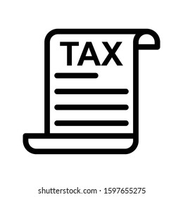 tax vector thin line icon 