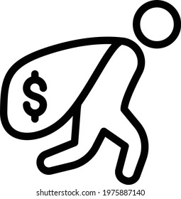 tax vector thin line  icon