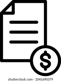 tax vector thin line icon