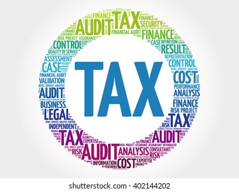 TAX word cloud, business concept
