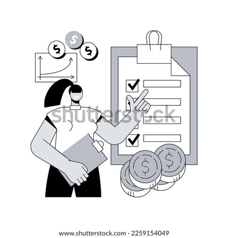 Taxable income abstract concept vector illustration. Taxable earnings calculation, tax preparation, accounting service, fiscal year, company income, corporate accountancy abstract metaphor.