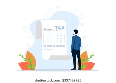 Taxation concept. tax statement. create income tax returns and calculate business invoices. Tax calculations, generate income tax returns and calculate business invoices. Vector illustration