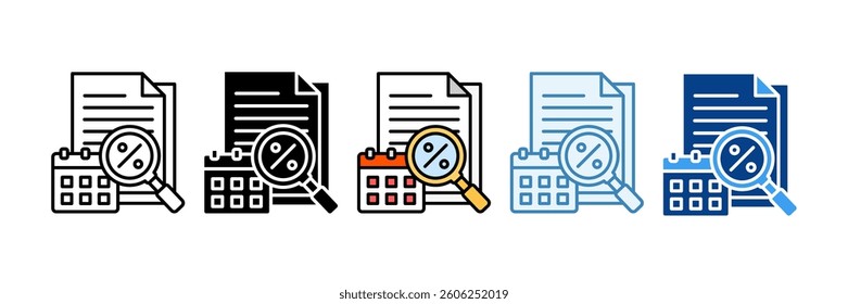 Taxation Icon Set Multiple Style Collection