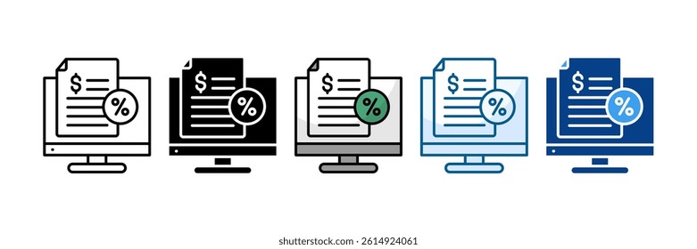 Taxation Icon Set Multiple Style Collection